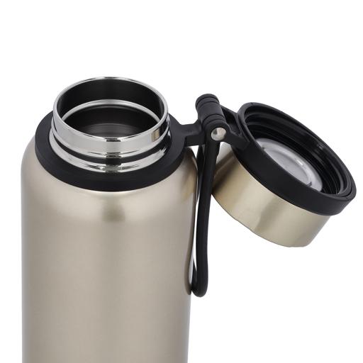 display image 7 for product Sports Bottle, Stainless Steel, 950ml, KNVF6357 | Double Wall Vacuum Insulation | Keep Drinks Hot Or Cold For Hours | Silicon Handle | Leak-Proof Lid