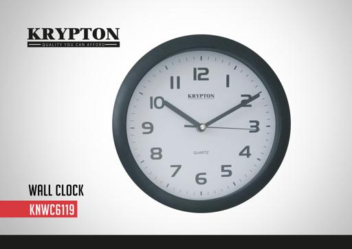 display image 7 for product Krypton Wall Clock - Large Round Wall Clock, Modern Design