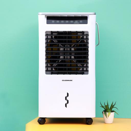 display image 2 for product Air Cooler, 7L Cooler/Humidifier & Ionizer, OMAC1677 | 3 Speed Option | Portable Cooler with Remote Control, Brake Wheel & Timer Function | Home/ Office Use