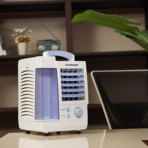 display image 1 for product Olsenmark Mini Air Cooler - Fan, Air Cooler, Humidifier, Air Purifier - 0.80 Liter - 3 Wind Speed