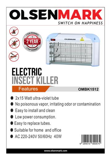 display image 10 for product Olsenmark 30W Fly & Insect Killer - Powerful Fly Zapper 2X15W Uv Light Tube - Electric Bug Zapper
