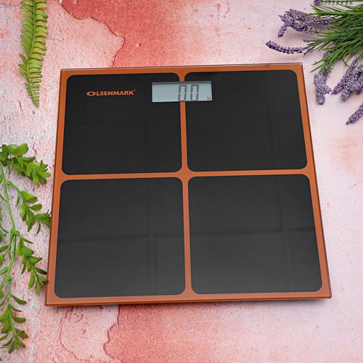 display image 2 for product Olsenmark Digital Personal Scale - Tempered Glass Platform - 180Kg Capacity - Lcd Display - Auto Zero