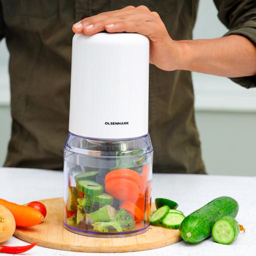 display image 2 for product Multi Chopper, Electric Mini Chopper, 500ml Bowl, OMC2246 | 2 Speed Setting | Food Smashers for Garlic/ Fruits/ Vegetables/ Meats/ Onions/ Nuts/ Pepper/ Ginger/ Salad/ Chili