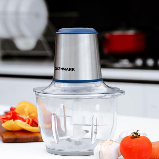 display image 1 for product Electric Food Processor, 2L Glass Bowl, OMC2313N | Mini Food Chopper | Chopper with Overheat Protection & Safety Interlock | 2 Speed Chopper for Meat, Vegetables, Fruits and Nuts