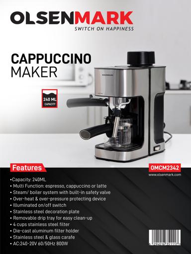 display image 10 for product Olsenmark Cappuccino Maker - Multi-Function - Stainless Steel Decoration Plate - Illuminated On/Off