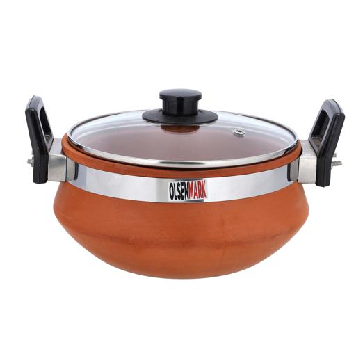 CLAY PRESSURE COOKER 4 LTR GLASS LID