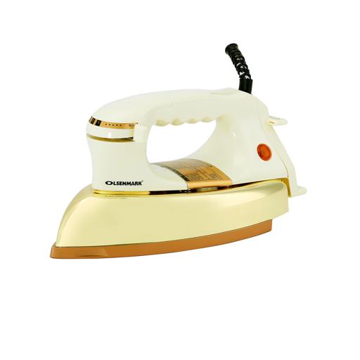 display image 6 for product Olsenmark Automatic Dry Iron- Non-Stick Golden Teflon Plate - Heavy Weight - Auto Cut-Off