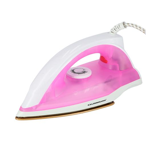 display image 0 for product Olsenmark Dry Iron - Golden Non-Stick Coating Sole Plate - Adjustable Temperature - Power Indicator