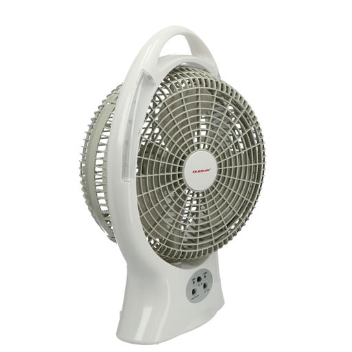 display image 6 for product Olsenmark Desktop Rechargeable Fan With Led, 12 Inch - 2 Speed Setting - Lead-Acid Battery - Usb