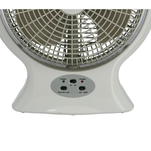 display image 8 for product Olsenmark Desktop Rechargeable Fan With Led, 12 Inch - 2 Speed Setting - Lead-Acid Battery - Usb