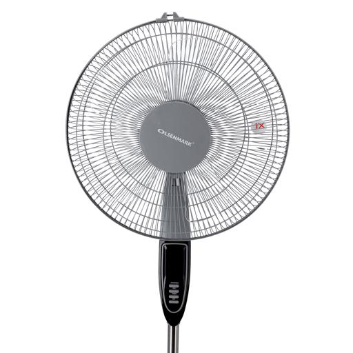 display image 6 for product Olsenmark Stand Fan with Remote, 16 Inch - Adjustable Height - Horizontal Oscillation - Powerful 60W Motor - 7.5 Hours Timer with 3 Speed - 5 Leaf Transparent ABS Blades - Home/Office Use