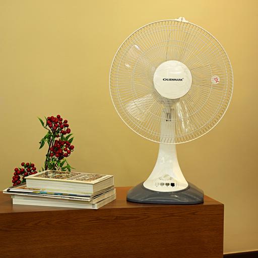 display image 2 for product Olsenmark Table Fan, 16 Inch - Piano Switches - 3 Speed Setting - 120 Ribbed Grills, 5 Leaf Abs