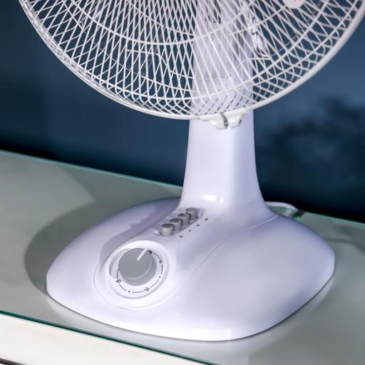 display image 2 for product Olsenmark Table Fan, 16"- Piano Switches- 3 speed setting - OMF1700 | 120 Ribbed Grills, 5 Leaf ABS Transparent Blades - Wide Angle Horizontal Oscillation - Timer Function - Cooling for Summer in Home/Office