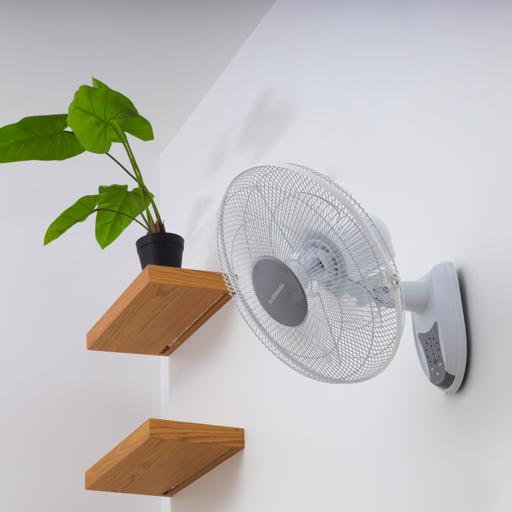 display image 1 for product Olsenmark Wall Fan With Remote, 16 Inch -3 Speed Setting - Powerful Motor - Timer Function - Cooling