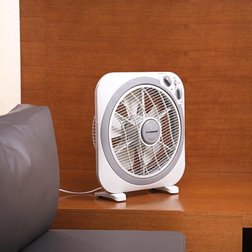 display image 1 for product Olsenmark 12'' Box Fan - Powerful Personal Desk Box Fan With Copper Motor