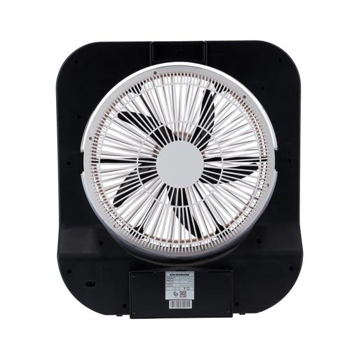 display image 3 for product Olsenmark OMF1751 Rechargeable Fan with Emergency Lantern, 12 Inch- 5 Leaf PP Blades - LED Night Light - Mobile Charging Port - Solar Connection - Portable, Lightweight - Powerful 30W Motor - Home/Office Use