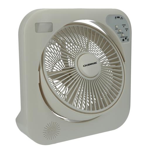 display image 6 for product Olsenmark Rechargeable Fan With Emergency Lantern, 12 Inch- 5 Leaf Pp Blades - Led Night Light