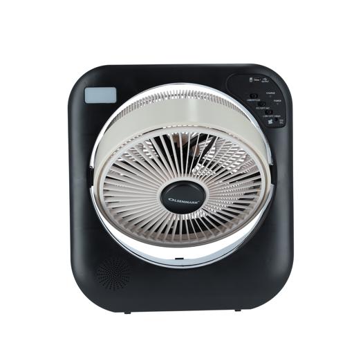 display image 8 for product Olsenmark OMF1751 Rechargeable Fan with Emergency Lantern, 12 Inch- 5 Leaf PP Blades - LED Night Light - Mobile Charging Port - Solar Connection - Portable, Lightweight - Powerful 30W Motor - Home/Office Use