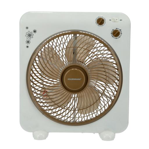 display image 0 for product Olsenmark Box Fan, 12 Inch - 3 Speed Setting - 5 Leaf Strong Blade - Timer Function