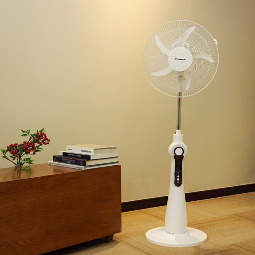 display image 2 for product Olsenmark Rechargeable Stand Fan, 16 Inch - Led Light - Remote Control - 12V, 4.5Ah Lead-Acid Battery