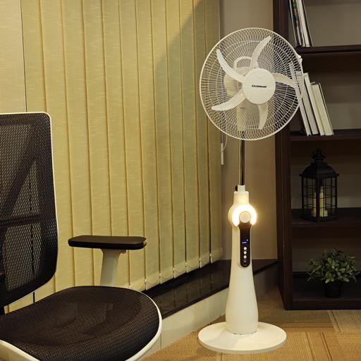display image 3 for product Olsenmark Rechargeable Stand Fan, 16 Inch - Led Light - Remote Control - 12V, 4.5Ah Lead-Acid Battery