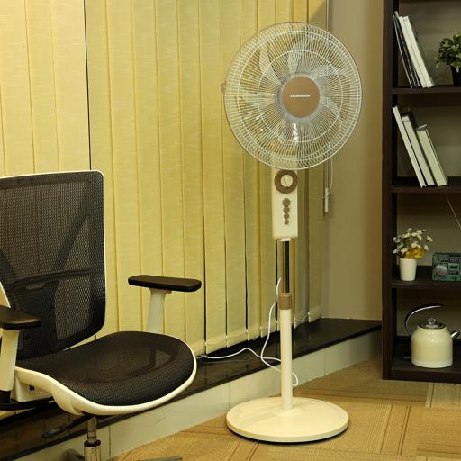 display image 1 for product Olsenmark Stand Fan, 18 Inch - Super Quiet Copper Motor - 3 Speed Setting - 7 Leaf Blade