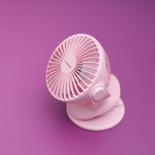 display image 1 for product Olsenmark OMF1790 Rechargeable Fan with Light - Clip Fan - 3.7V, 1200mAh Lithium Battery - USB Charging - 4*0.2W Hi Power LED Light - Portable, Lightweight
