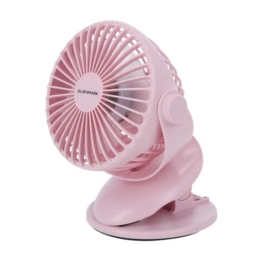 display image 6 for product Olsenmark OMF1790 Rechargeable Fan with Light - Clip Fan - 3.7V, 1200mAh Lithium Battery - USB Charging - 4*0.2W Hi Power LED Light - Portable, Lightweight