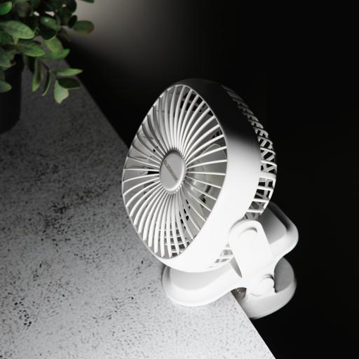 display image 4 for product Rechargeable Multifunction Mini Fan, OMF1835 - Adjustable Angle, Use Clip & Table, Rechargeable Lithium Battery, LED Night Light, Brush Less Motor