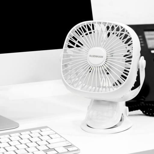 display image 2 for product Rechargeable Multifunction Mini Fan, OMF1835 - Adjustable Angle, Use Clip & Table, Rechargeable Lithium Battery, LED Night Light, Brush Less Motor