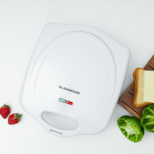 display image 1 for product Olsenmark Sandwich Maker, 4 Slice - Cool Touch Housing - Non-Stick Cooking Plate - Power On