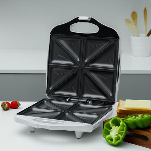display image 2 for product Olsenmark Sandwich Maker, 4 Slice - Cool Touch Housing - Non-Stick Cooking Plate - Power On