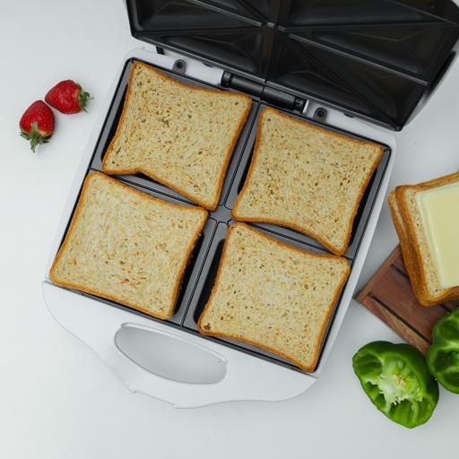 display image 5 for product Olsenmark Sandwich Maker, 4 Slice - Cool Touch Housing - Non-Stick Cooking Plate - Power On