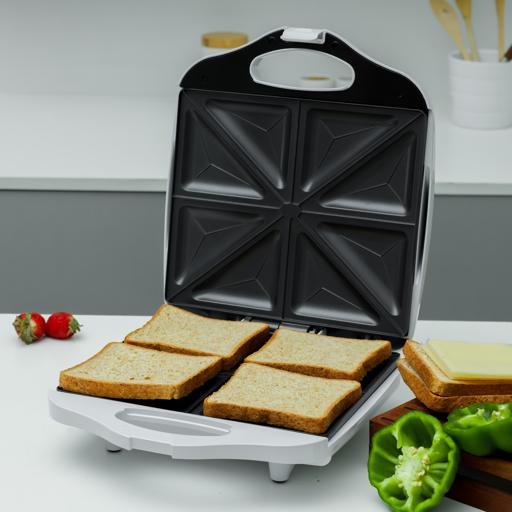 display image 4 for product Olsenmark Sandwich Maker, 4 Slice - Cool Touch Housing - Non-Stick Cooking Plate - Power On