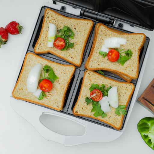 display image 6 for product Olsenmark Sandwich Maker, 4 Slice - Cool Touch Housing - Non-Stick Cooking Plate - Power On