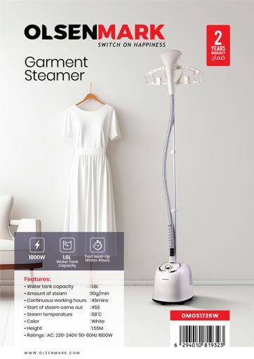 display image 20 for product Olsenmark Garment Steamer 1580W - Portable Fast Heat Up in 45 Seconds & Height Adjustable Pole Steamer | 3 Mode Steam Setting | Ideal all Types of Fabrics | 2 Years Warranty
