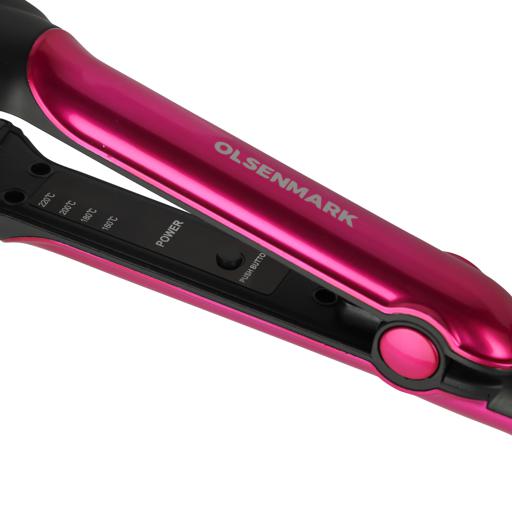 display image 7 for product Olsenmark OMH4032 Ceramic Hair Straightener - Easy Pro-Slim Hair Straightener -Max Temperature 220C -ON/OFF Switch with Indicator Light & PTC Heating Element, 30W  - 360 Swivel Cord