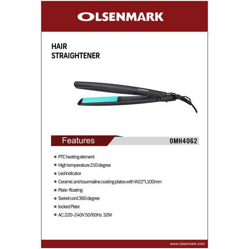 display image 9 for product Olsenmark Ceramic Hair Straighteners - Easy Pro-Slim Hair Straightener - Max Temperature 210°C