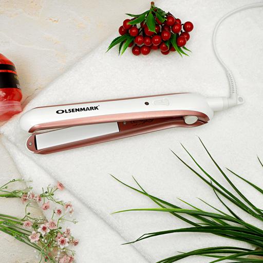 display image 3 for product Olsenmark Hair Straightener -Ceramic Coating - Adjustable Temperature 120 - 200C, 50W - 360 Swivel