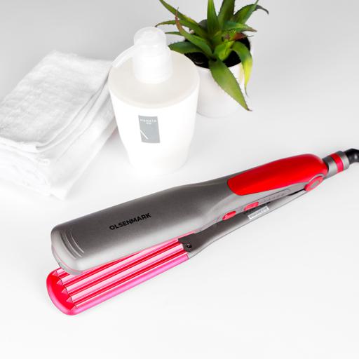 display image 1 for product 2-in-1 Hair Straightener, Straight & Wave Hair, OMH4085 | Wide Floating Plate Straightener with Adjustable Temperature & 360 Degree Swivel Cord | Flat Iron for Hair Makes Hair Shiny