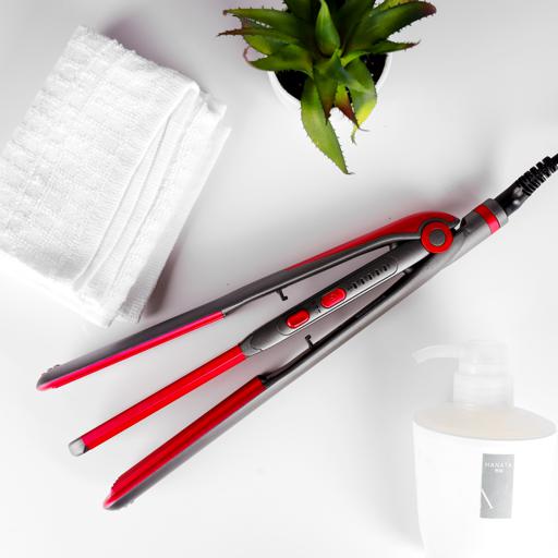 display image 3 for product 2-in-1 Hair Straightener, Straight & Wave Hair, OMH4085 | Wide Floating Plate Straightener with Adjustable Temperature & 360 Degree Swivel Cord | Flat Iron for Hair Makes Hair Shiny