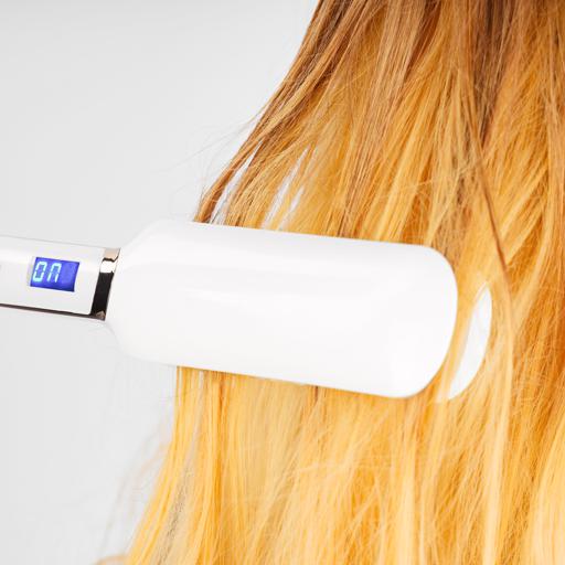 display image 4 for product Wide Plate Hair Straightener, PTC Heater, OMH4089 | Adjustable Temperature | Digital Display | Portable, Lightweight Hair Straightener for All Hair Types