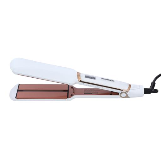 display image 6 for product Wide Plate Hair Straightener, PTC Heater, OMH4089 | Adjustable Temperature | Digital Display | Portable, Lightweight Hair Straightener for All Hair Types