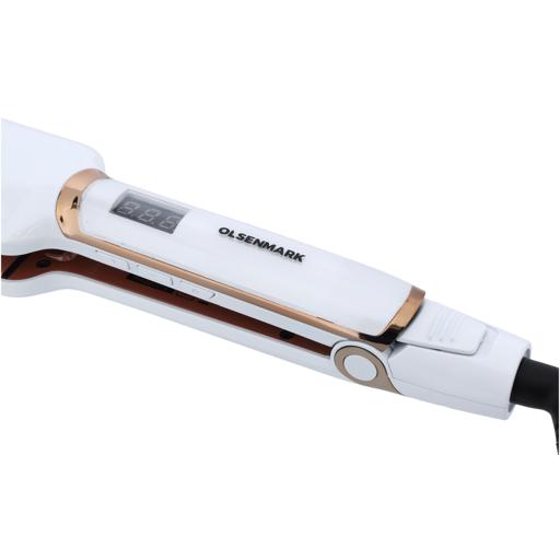 display image 8 for product Wide Plate Hair Straightener, PTC Heater, OMH4089 | Adjustable Temperature | Digital Display | Portable, Lightweight Hair Straightener for All Hair Types