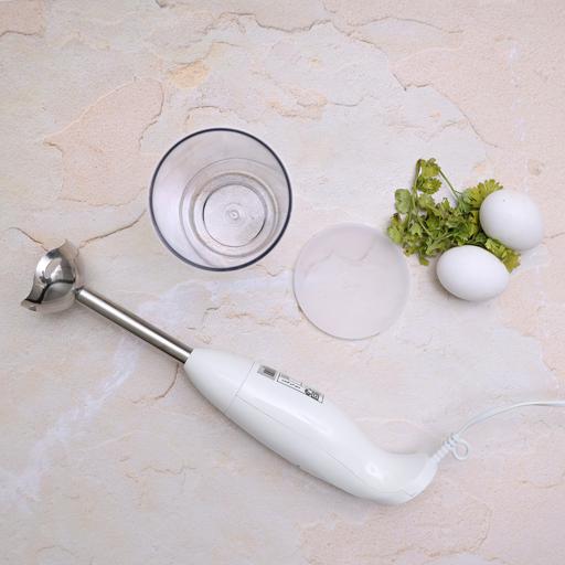 display image 2 for product Hand Blender, Detachable Stick & Hang Up Loop, OMHB2285 | One Speed Operation | Anti-Splash Bade Guard | 600ml Jar with Lid | 2 Years Warranty