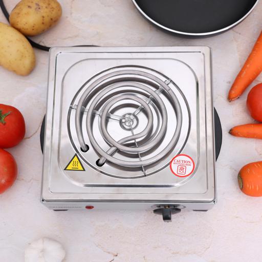 display image 3 for product Single Burner Electric Hot Plate - Operating indicator light: On/Off - Heat operation - Over heat protection - Auto-thermostat control - Non-stick coating - Power(watt): 1000 - Single plate 