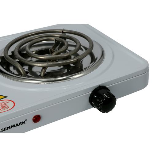 Geepas 1000W Single Hot Plate for Flexible & Precise Table Top Cooking -  Cast Iron Heating Plate - Portable Electric Hob with Temperature Control
