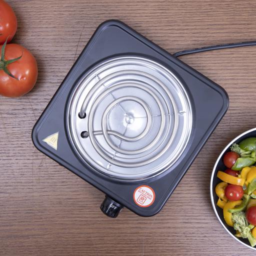 display image 1 for product Single Burner Electric Hot Plate, 1000W - Plate Diameter 185 mm - Variable Heat Settings - Overheat Protection - Light Indicator - Auto-Thermostat Control