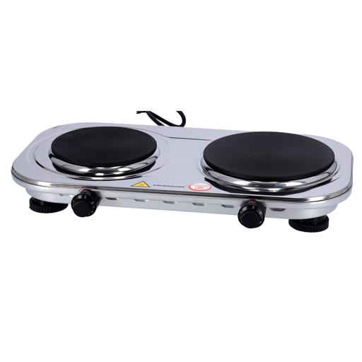 display image 7 for product Olsenmark Double Burner Electric Hot Plate - Operating indicator light: On/Off - Heat operation - Over heat protection - Auto-thermostat control - Power(watt): 2500 - Double plate Size(mm): 155+185mm