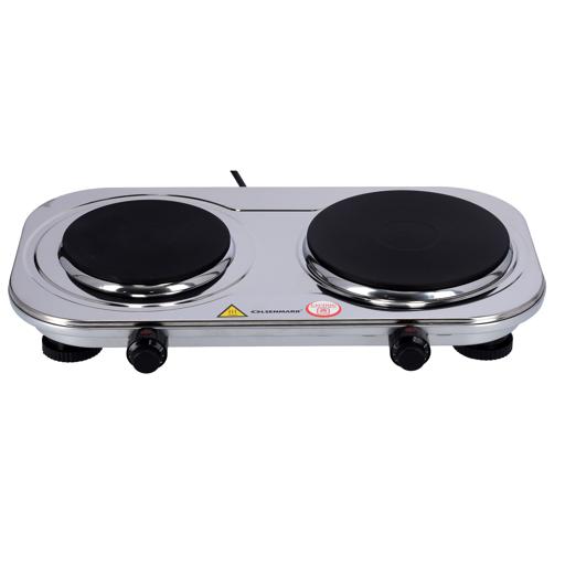 display image 10 for product Olsenmark Double Burner Electric Hot Plate - Operating indicator light: On/Off - Heat operation - Over heat protection - Auto-thermostat control - Power(watt): 2500 - Double plate Size(mm): 155+185mm